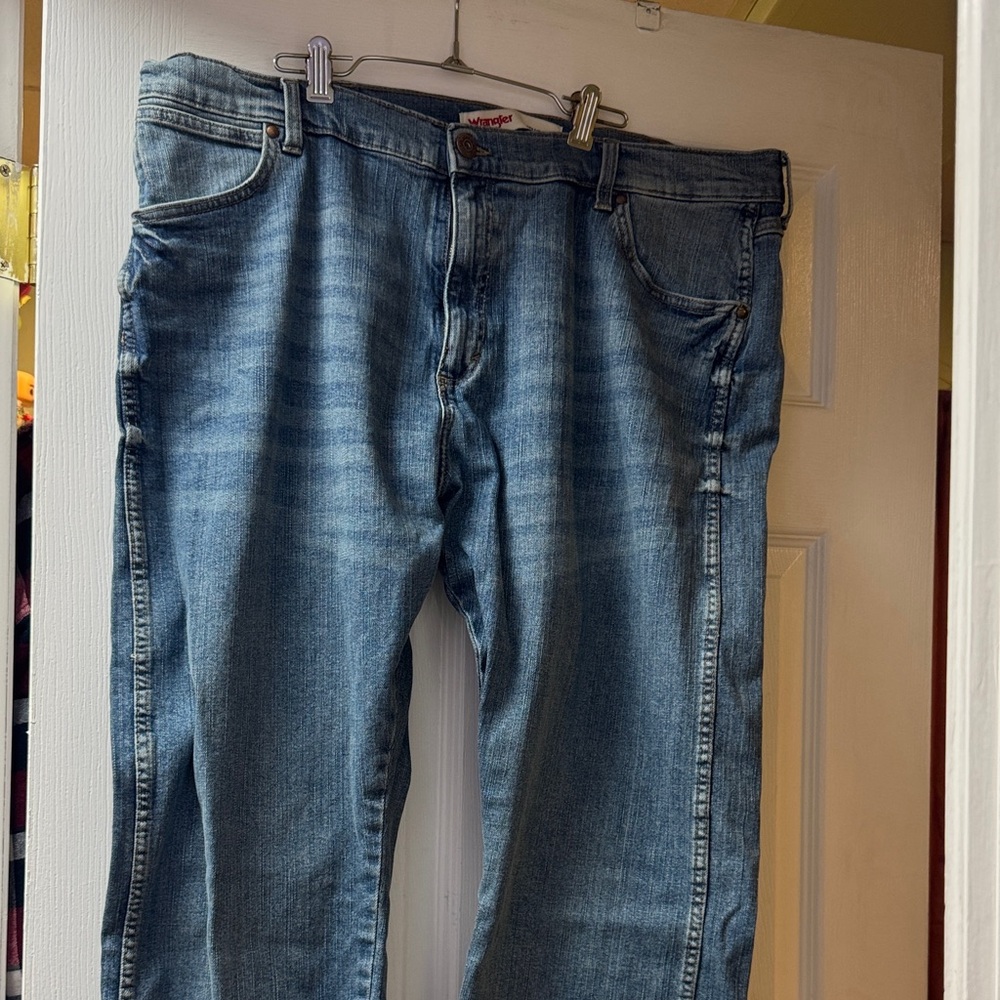 40/30 Slim Straight Wrangler Men's Straight Fit Blue Jeans
